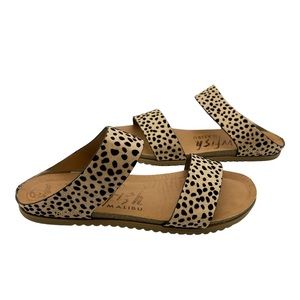 NWT BLOWFISH MONRO SAND PIXIE LEOPARD PRINT SLIDE SANDALS FLATS ANIMAL PRINT 11